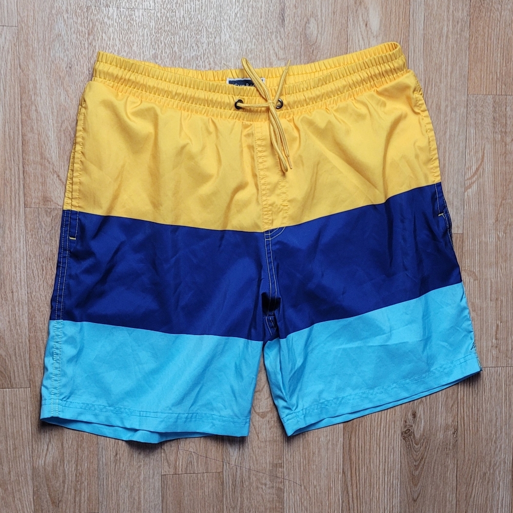 Club Room Color Block Swim Trunks Size Medium